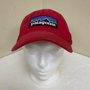 Patagonia Logo Adjustable Hat Cap Red Embroidered Snapback